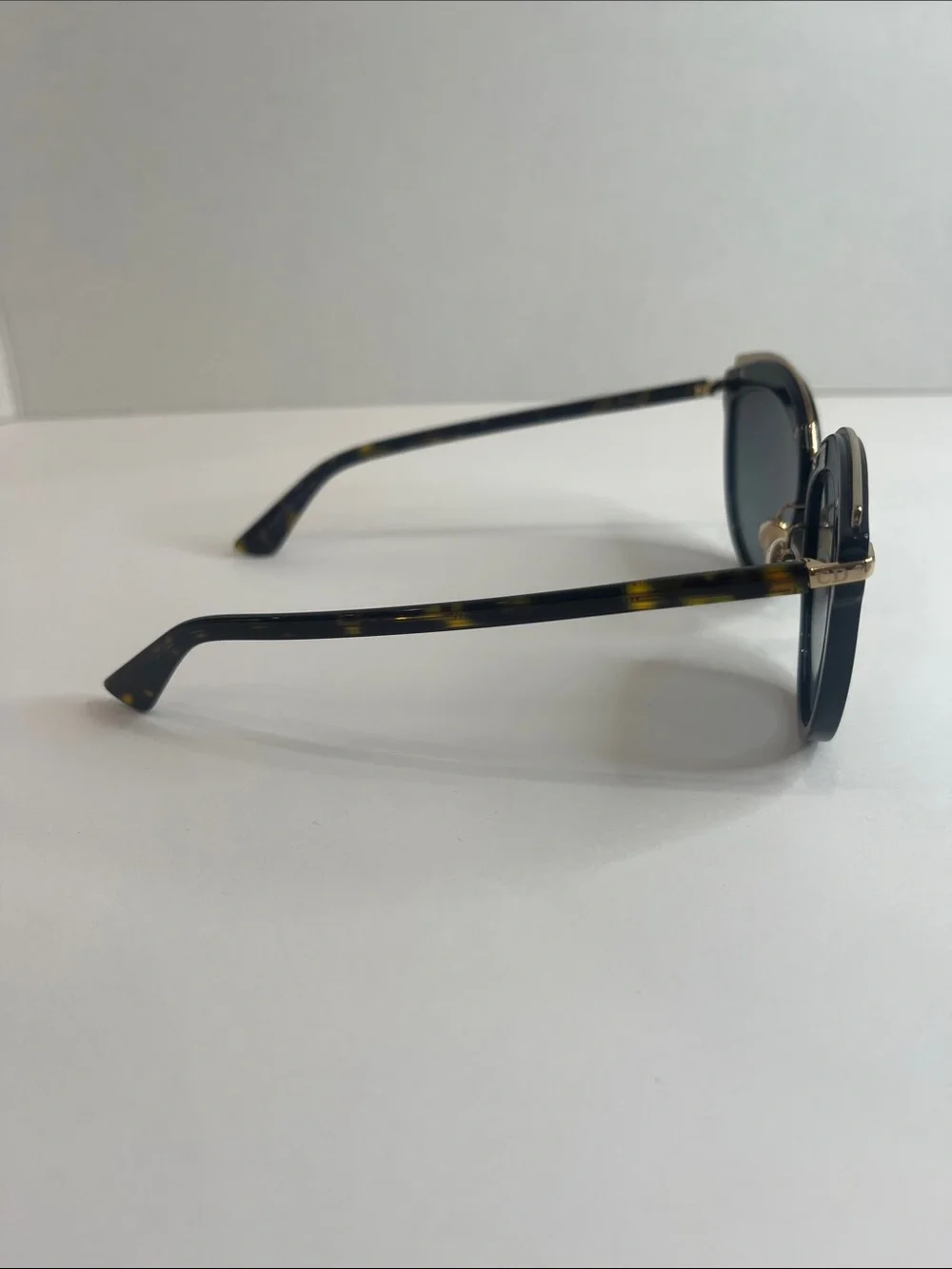 Dior Black & Gold Round Cat-Eye Sunglasses